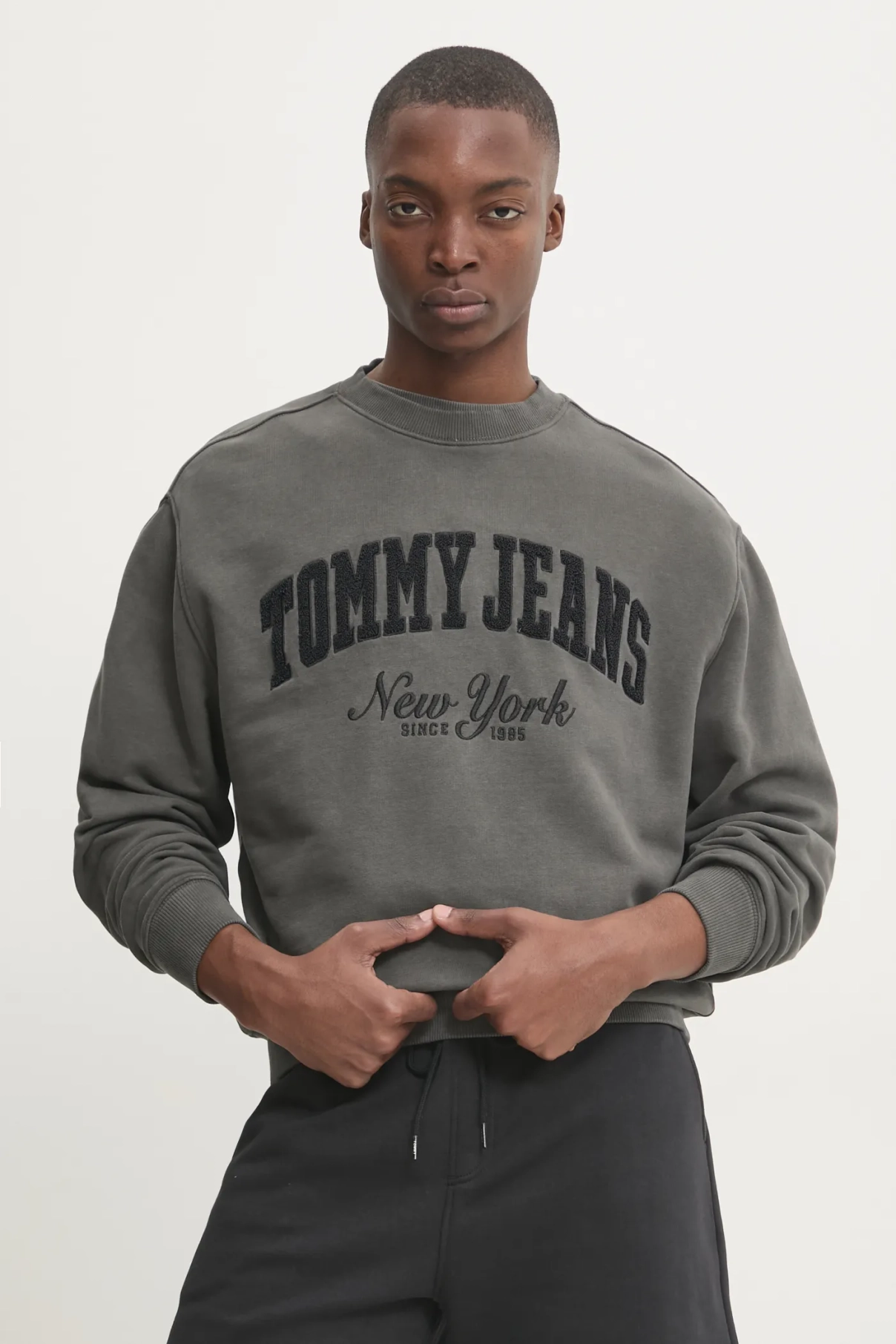 

Хлопковая толстовка Tommy Jeans, серый