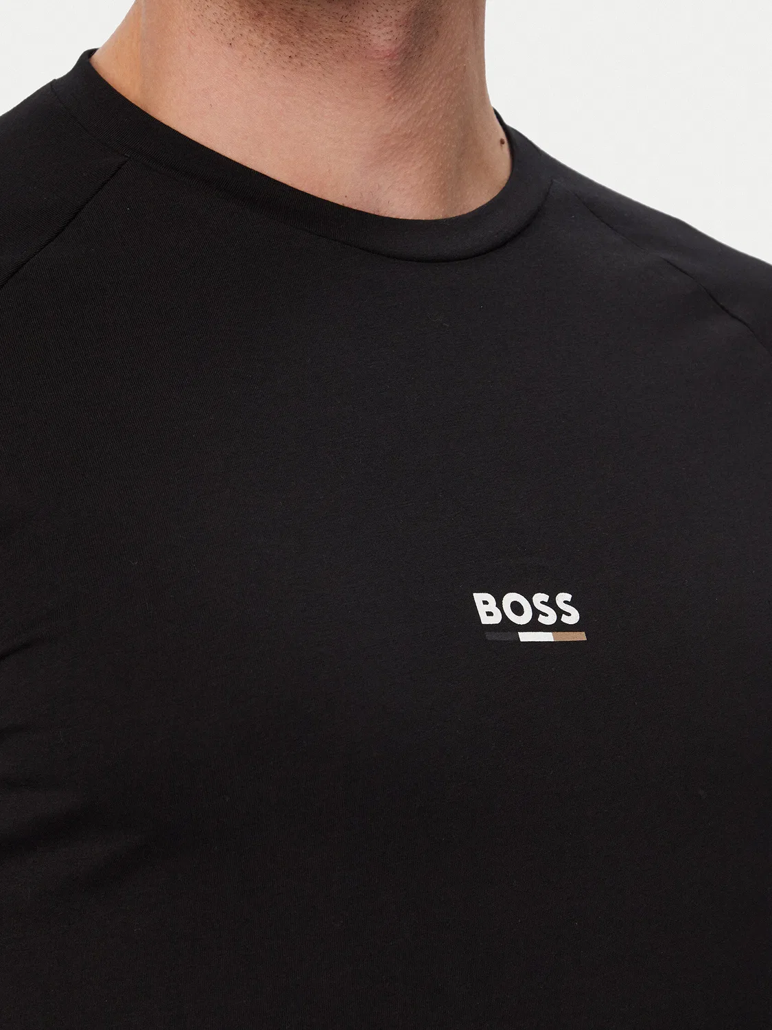 Мужская футболка приталенного кроя Boss, черный — фото 4