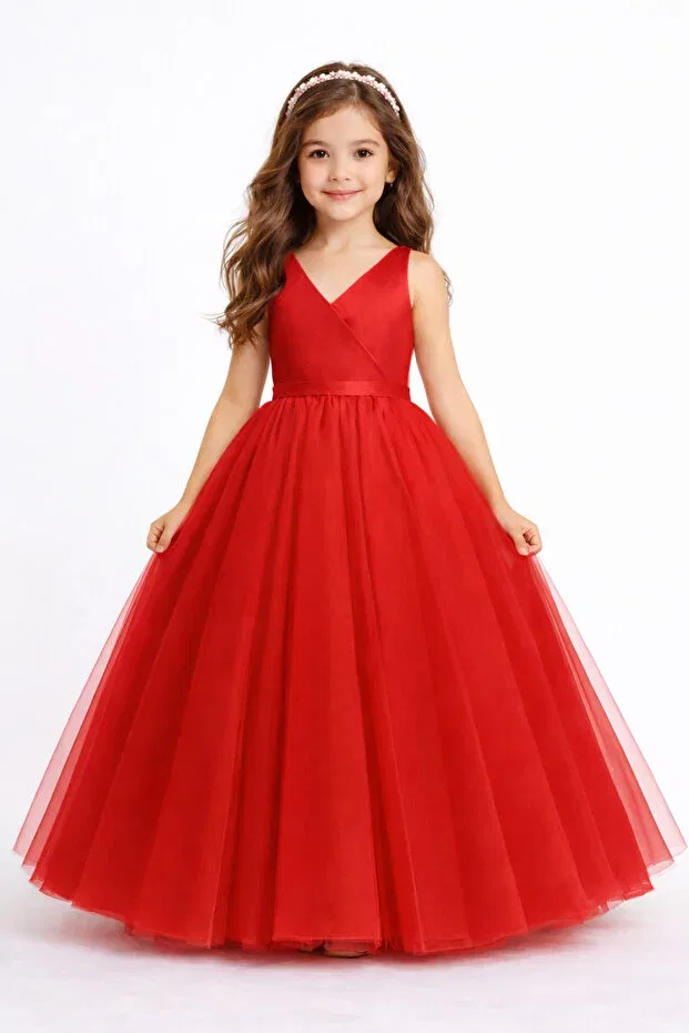 Детское вечернее платье для девочек облегающее Prom Nsmkidslife, Red