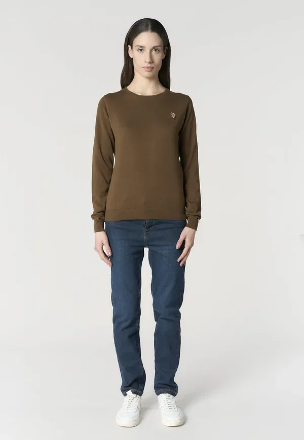Джемпер из хлопка Jumper U.S. Polo Assn., Marrone, коричневый — фото 2