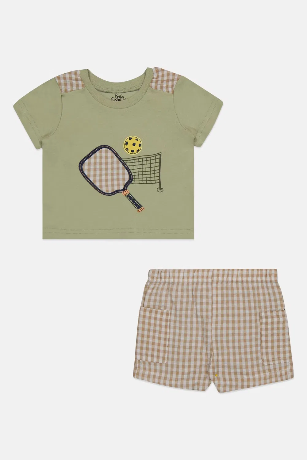 Комплект футболка и шорты в клетку для мальчиков Baby Essentials, разноцветный — фото 3