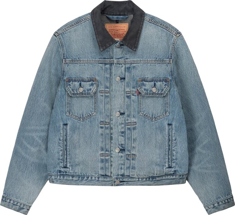 

Куртка Stussy x Levi's Embossed Trucker Jacket 'Indigo', синий