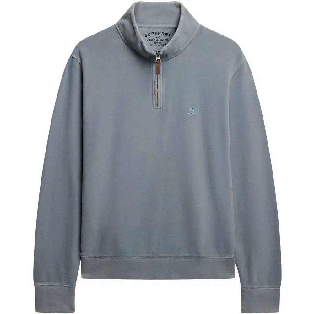 Свитер с полузастежкой-молнией Classic Essential Superdry, серый — фото 3
