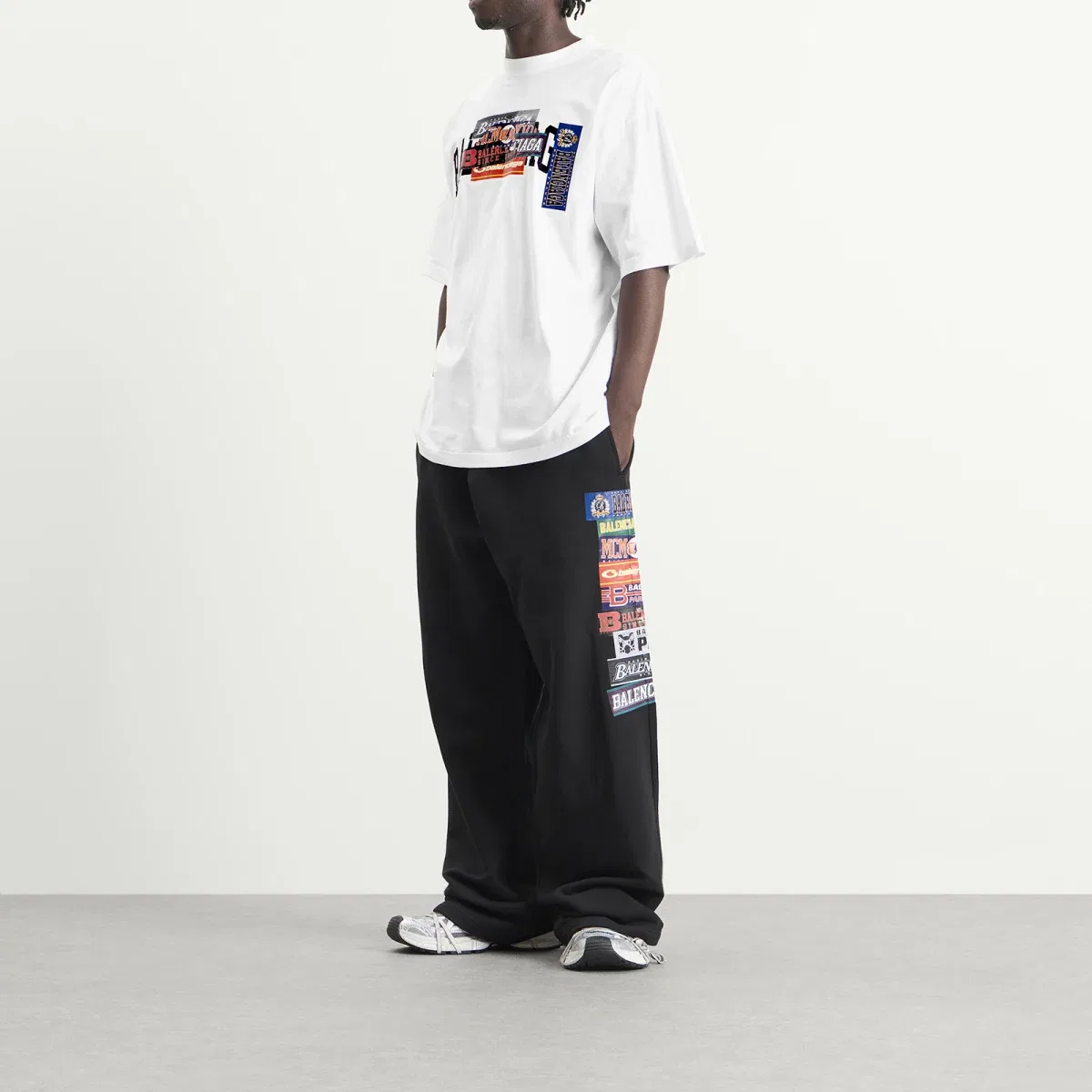 Футболка с принтом Bumper Stickers Balenciaga, White — фото 4