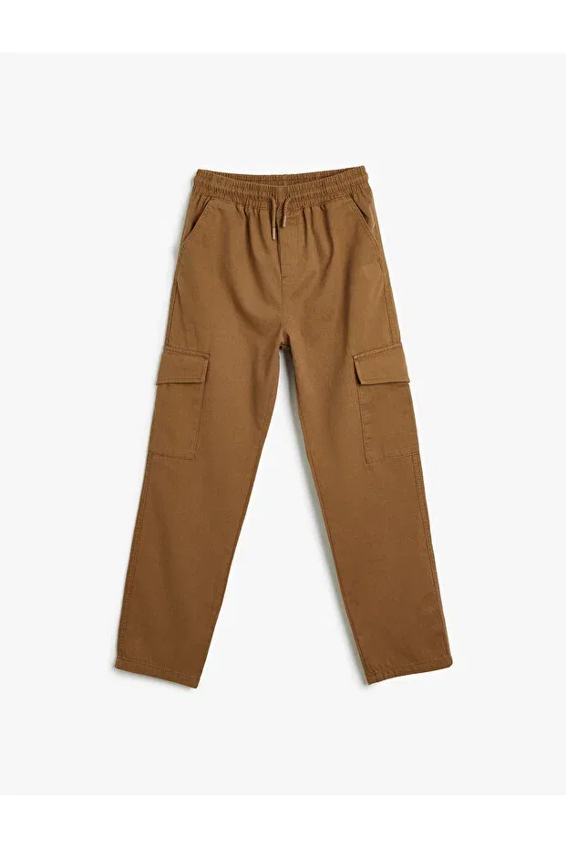 Детские брюки-карго с завязками на поясе Koton, Tan Color