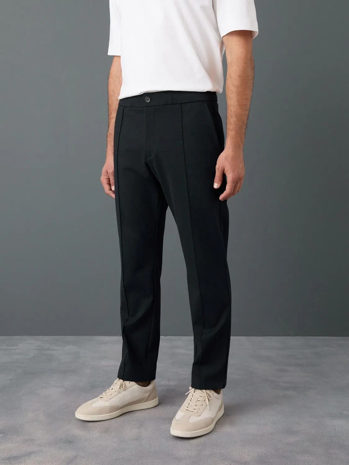 Брюки slim fit с эластичным поясом Navy Blue Next