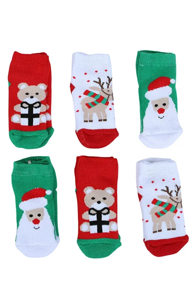 Детские носки для новорожденных с принтом Christmas Santa Claus Winter Towel Baby Shez, Multicolor — фото 3