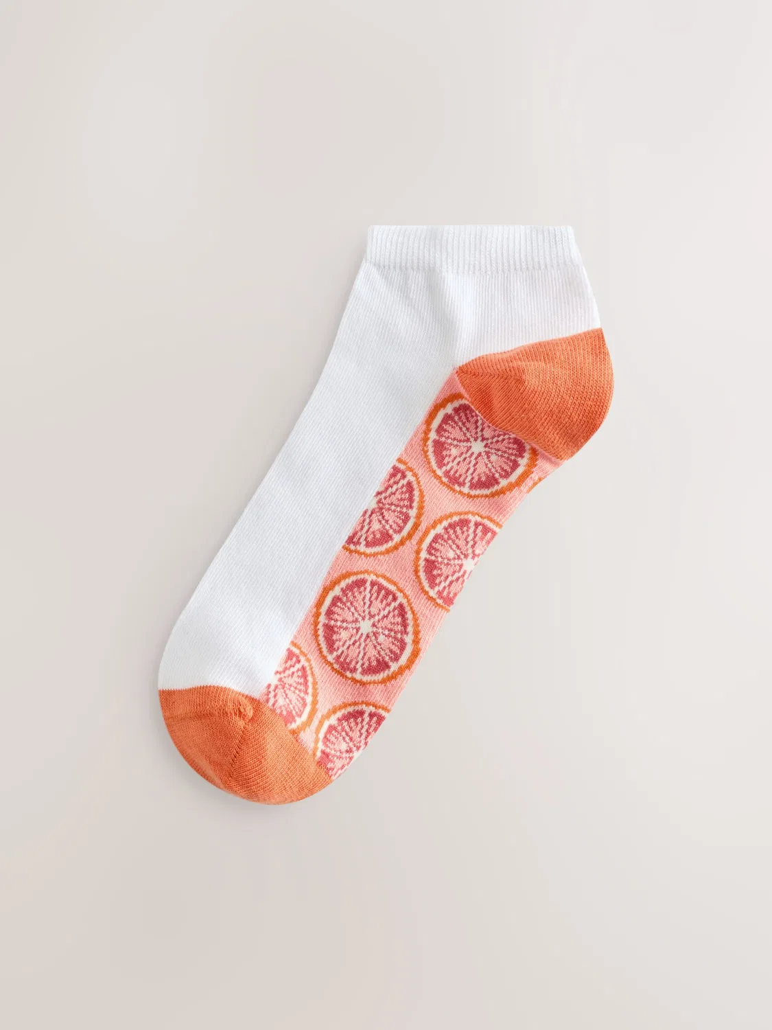 Носки женские, принт фрукты, Footbed Trainer Socks 4 Pack Next, белый/яркие фрукты — фото 2