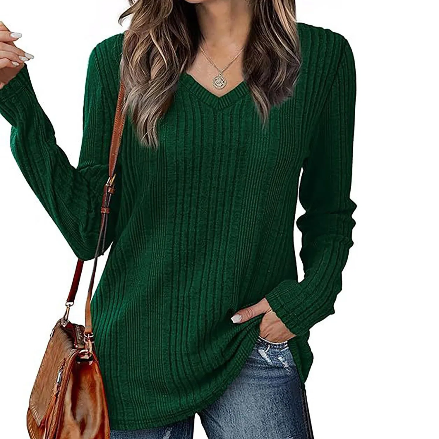 Женский свитер с v-образным вырезом Kindness Sweater, Gn1 — фото 3