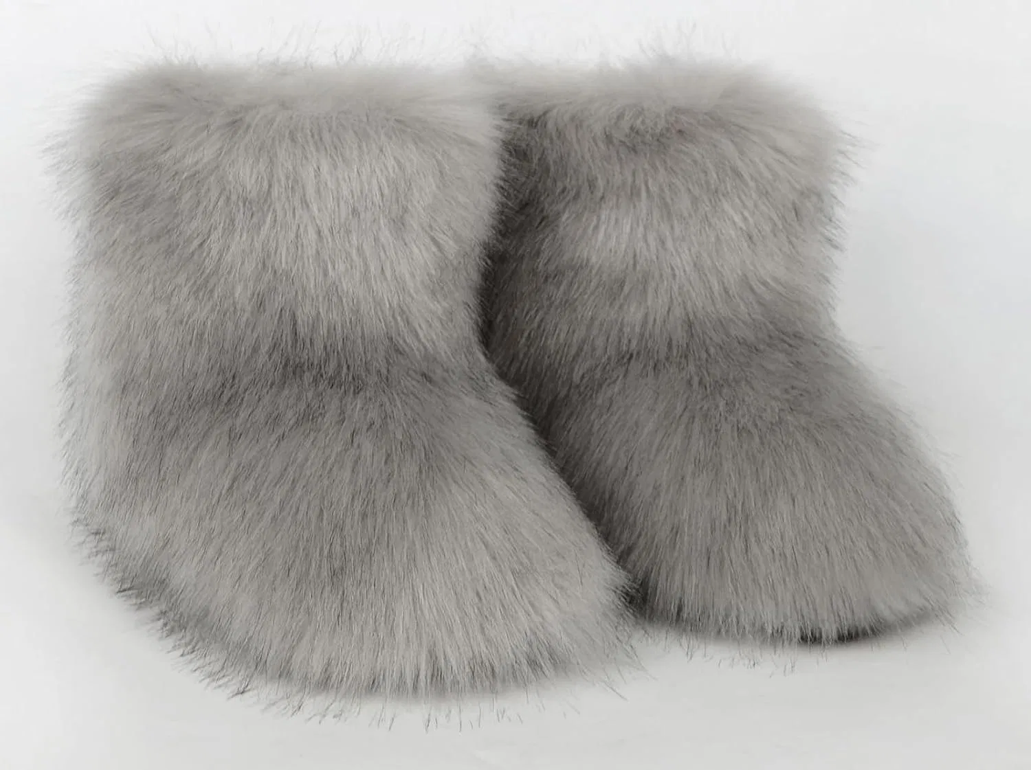 Детские зимние сапоги для девочек с искусственным мехом Urmycos, Light Grey — фото 2