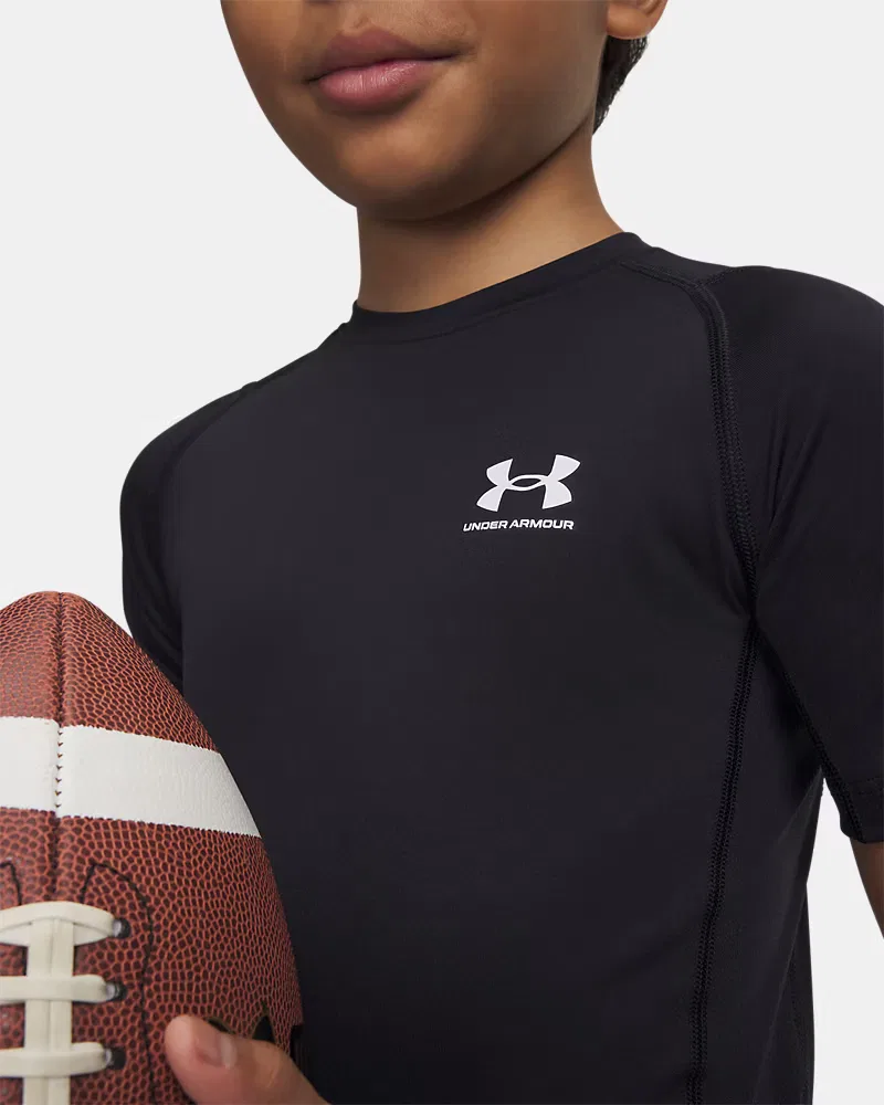 Футболка с коротким рукавом быстросохнущая HeatGear Armour UnderArmour, Black/White — фото 4