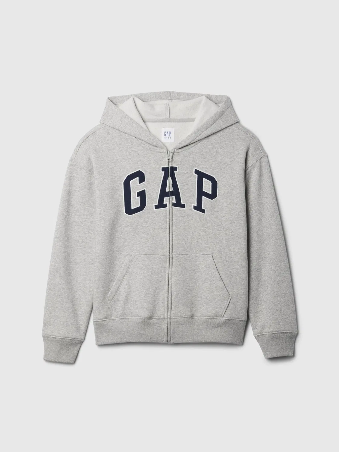 Худи на молнии Relaxed Logo French Terry Gap, серый