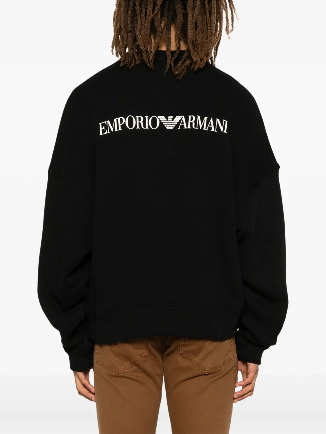 Свитшот с ворсовым мотивом Emporio Armani, черный — фото 2