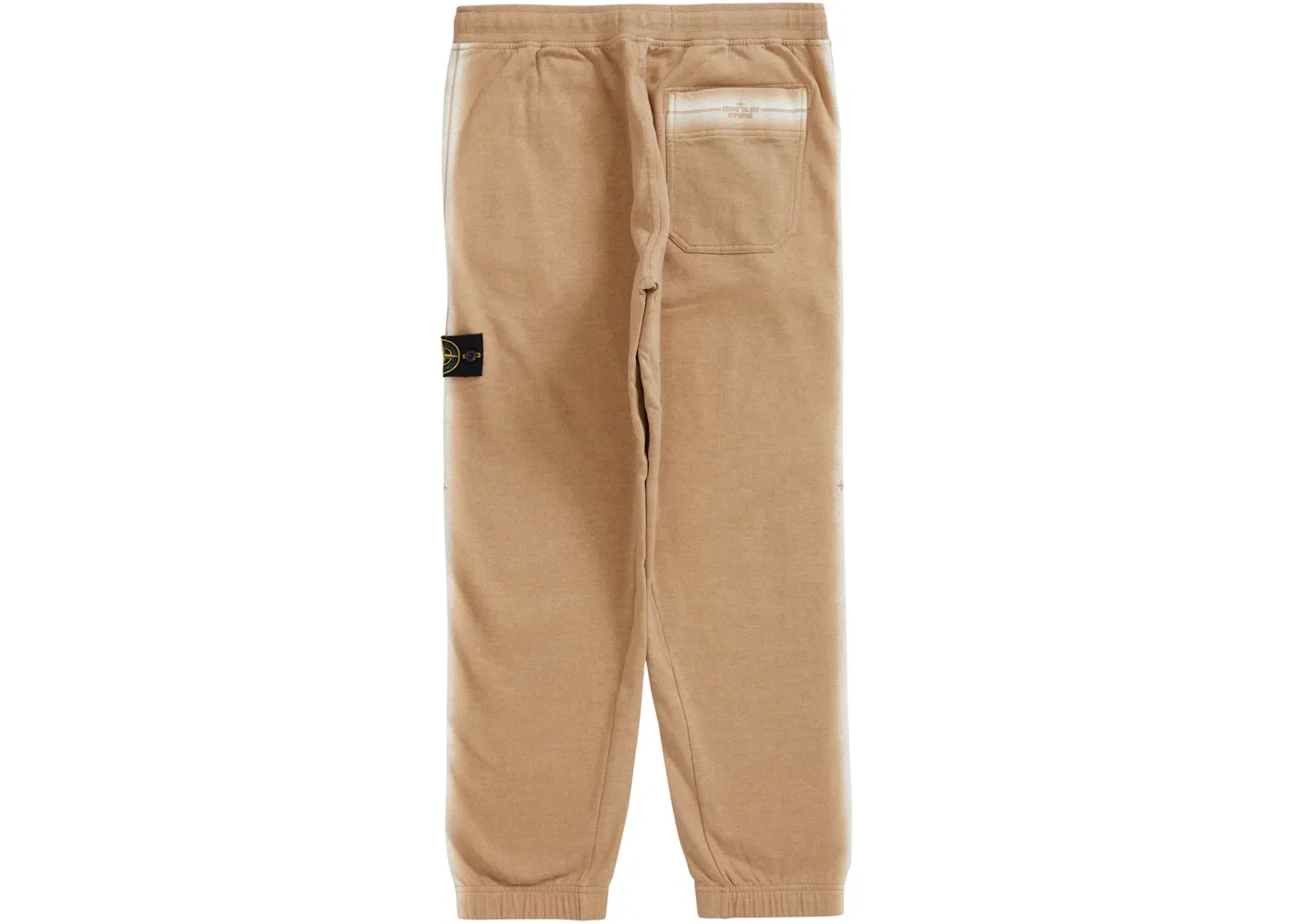 Мужские спортивные штаны с полосками Supreme Stone Island Stripe Sweatpant, Tan — фото 2