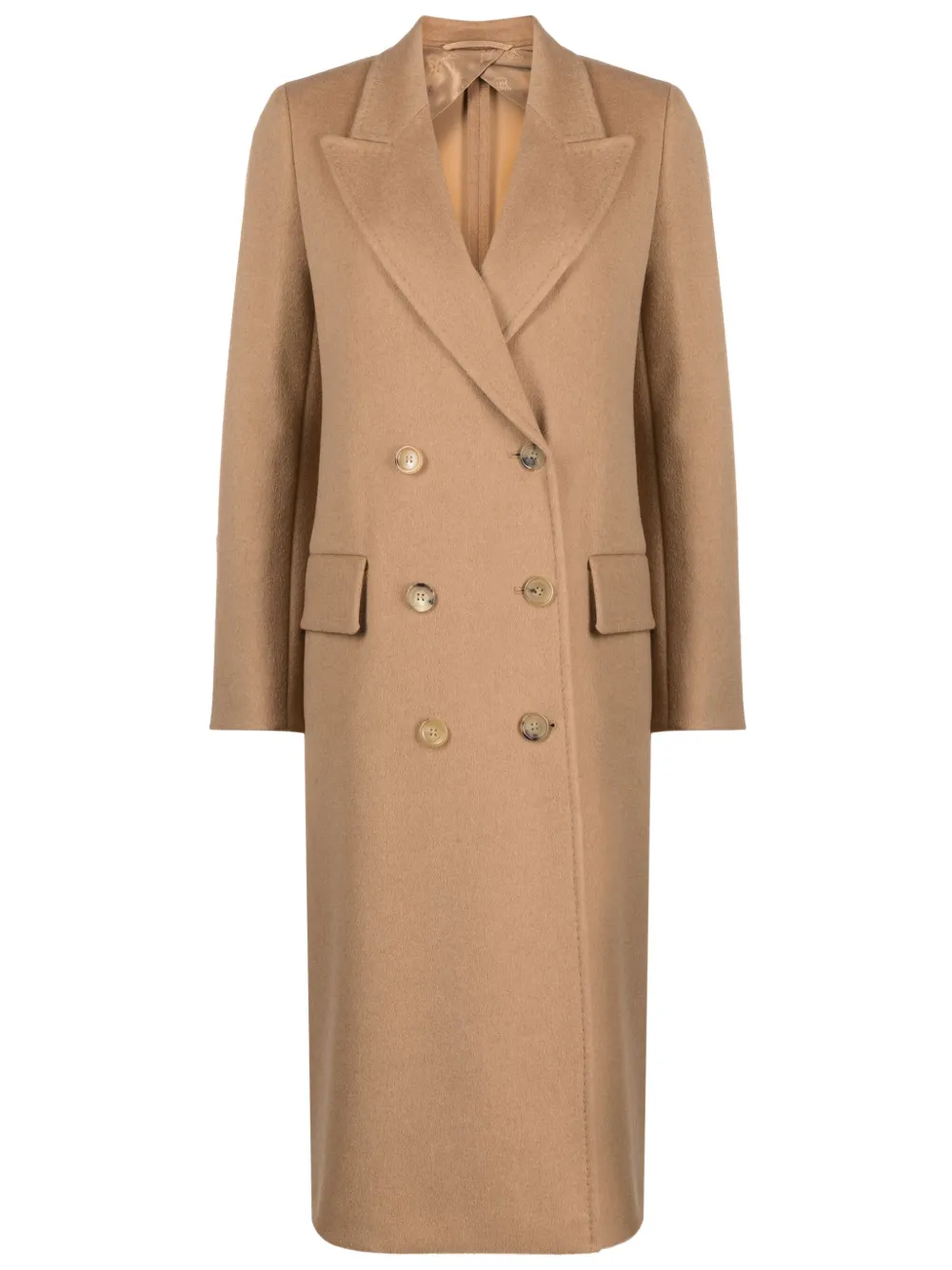 

Двубортное пальто с заостренными лацканами MAX MARA, коричневый