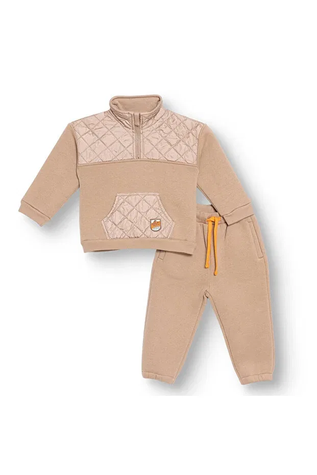 Детский комплект из футера с длинным рукавом Hellobaby Ebebek Hello Baby, Beige