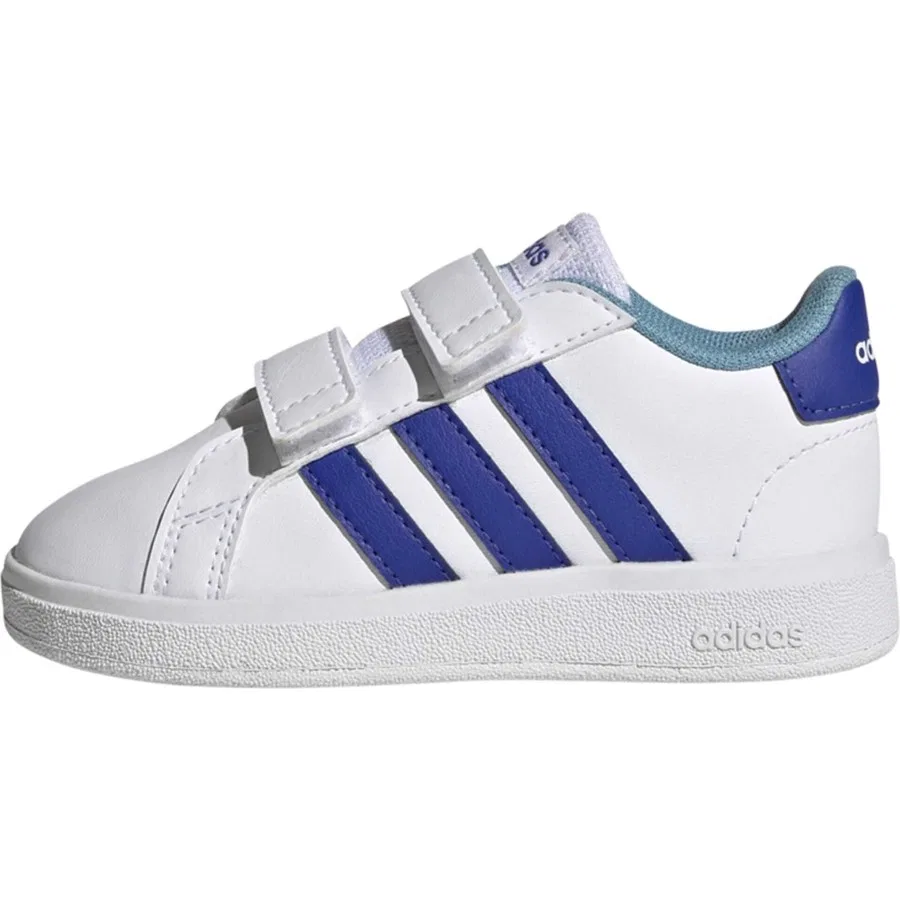 Кроссовки повседневные с липучками Grand Court Lifestyle adidas, Бело-синий — фото 3