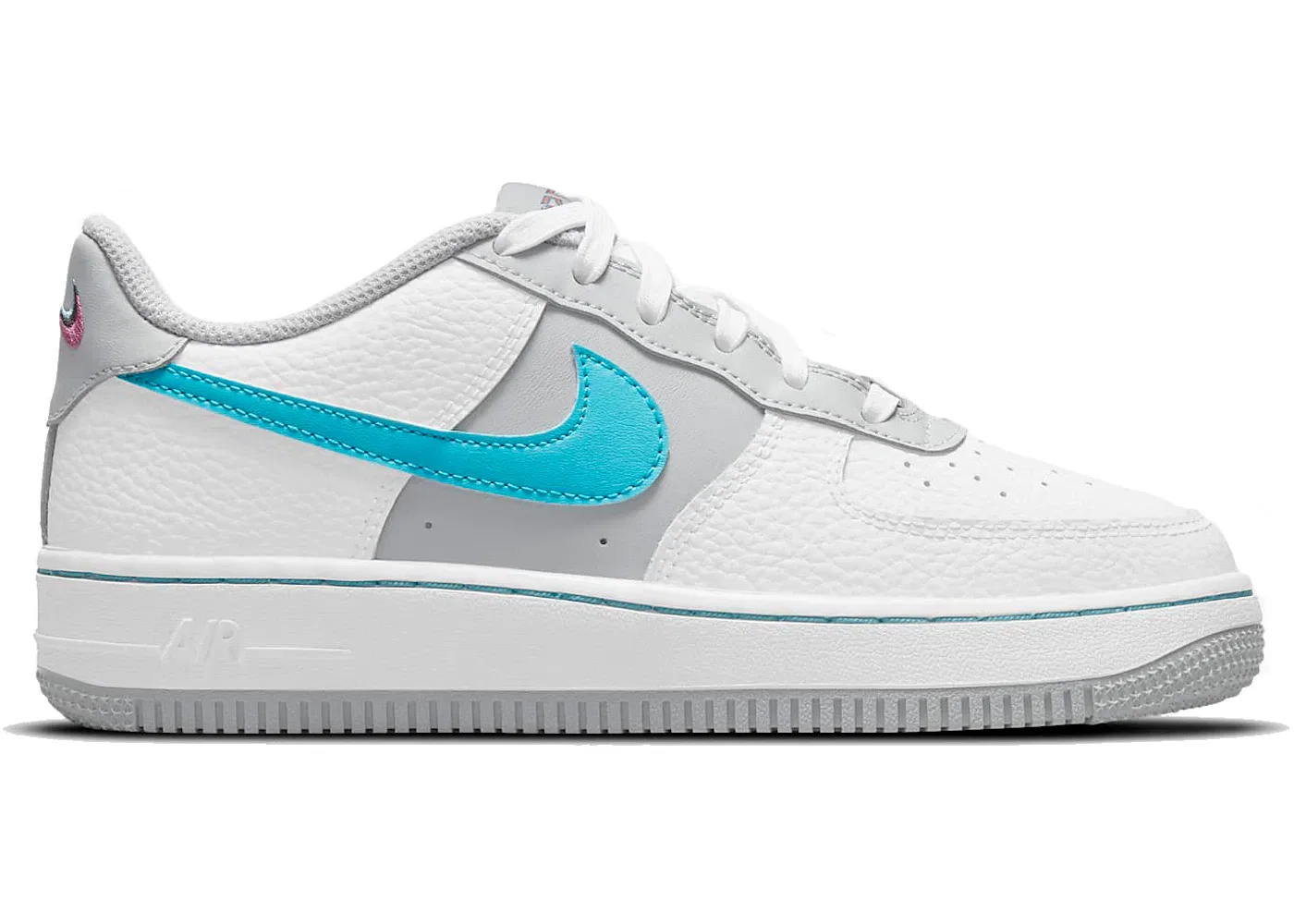 Детские кроссовки Lifestyle Nike Air Force 1 Low EMB, White/Grey Fog/Sundial/Turquoise Blue
