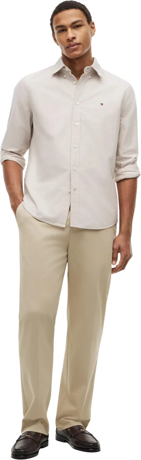 Мужская рубашка с длинным рукавом Oxford Tommy Hilfiger, Khaki (Safari Canvas) — фото 4