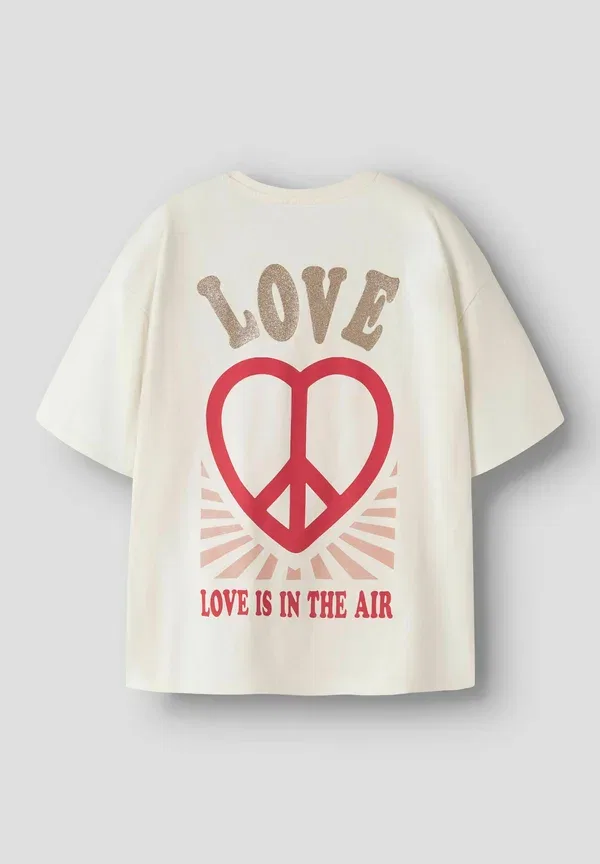 Футболка с принтом Print t-shirt Name It, antique white, белый — фото 2