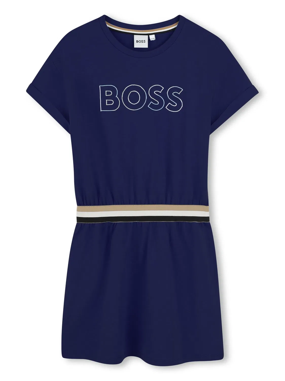 Платье с короткими рукавами BOSS, темно-синий