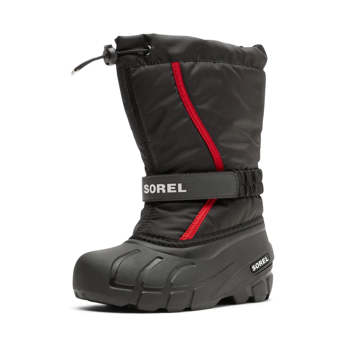 Детские зимние ботинки для мальчиков с защитой от непогоды Flurry Boot Sorel, Black Bright Red