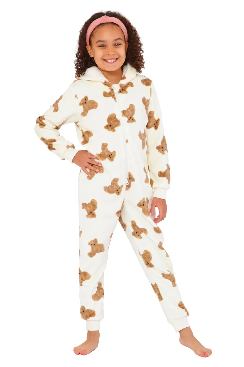 Детский флисовый комбинезон Teddy Bears Cozy N Dozy, Cream