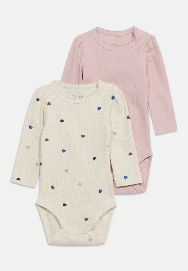 Боди с принтом Nbfnutti 2 pack Name It beige/lilac, сиреневый/бежевый