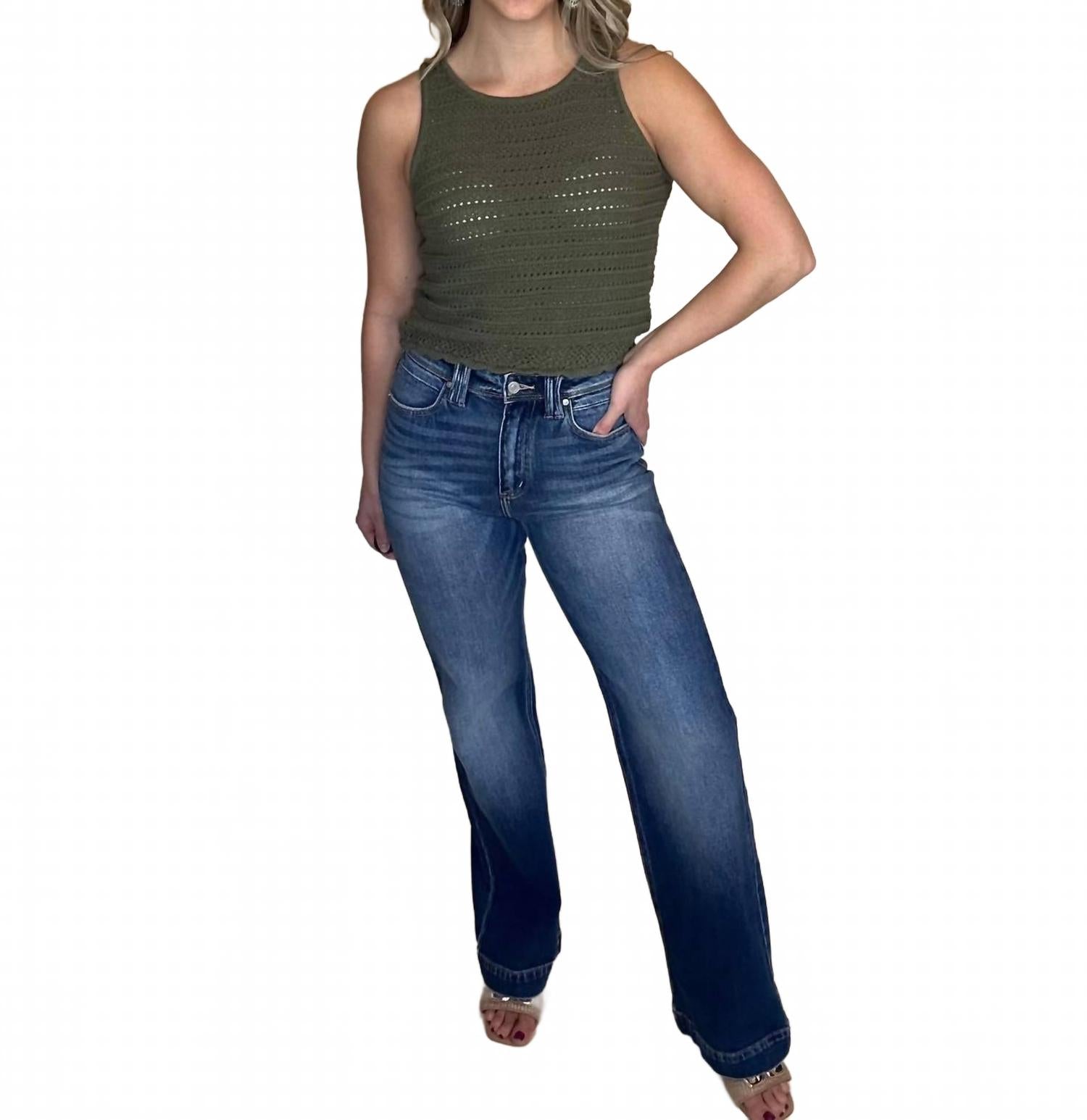 

Джинсы Holly High Rise Flare Jeans, средний оттенок KanCan, medium wash