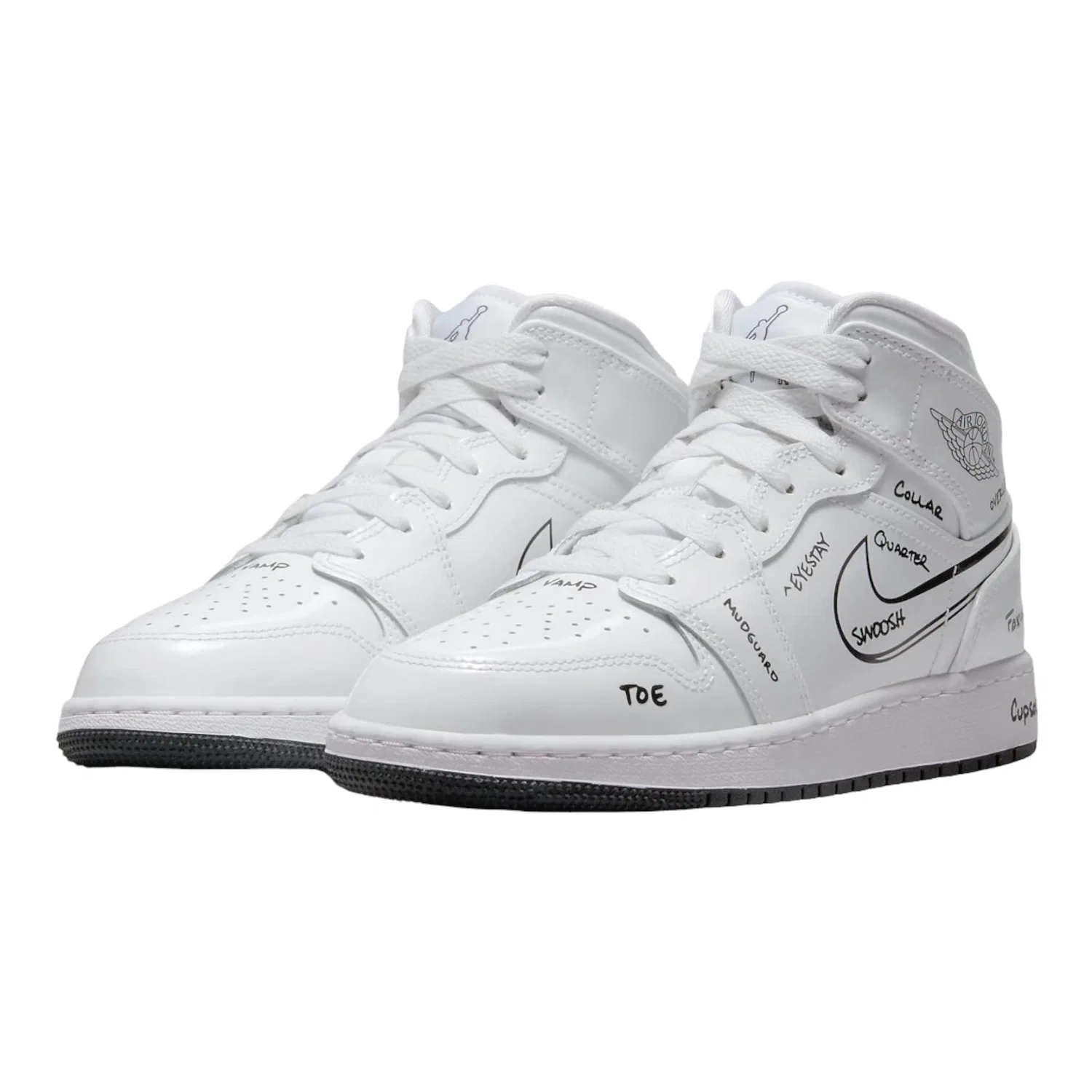 Детские кроссовки с кожаным верхом Air Jordan NIKE, White — фото 3