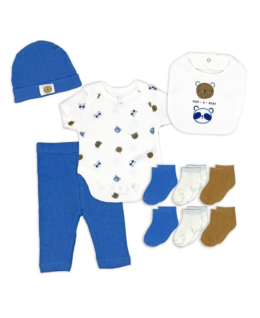 Комплект из 10 предметов для новорожденного, с медвежонком Rock-A-Bye Baby Boutique, Blue