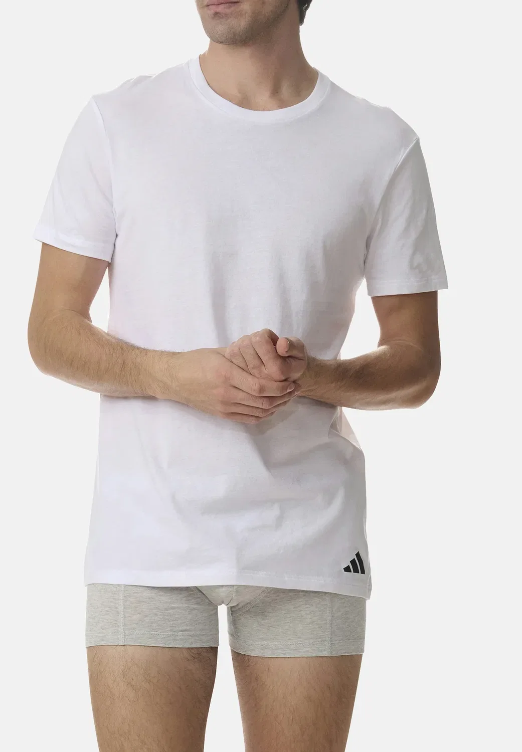 Пакет Rund Ausschnitt 12er с круглым вырезом - майка Adidas Performance, White — фото 2