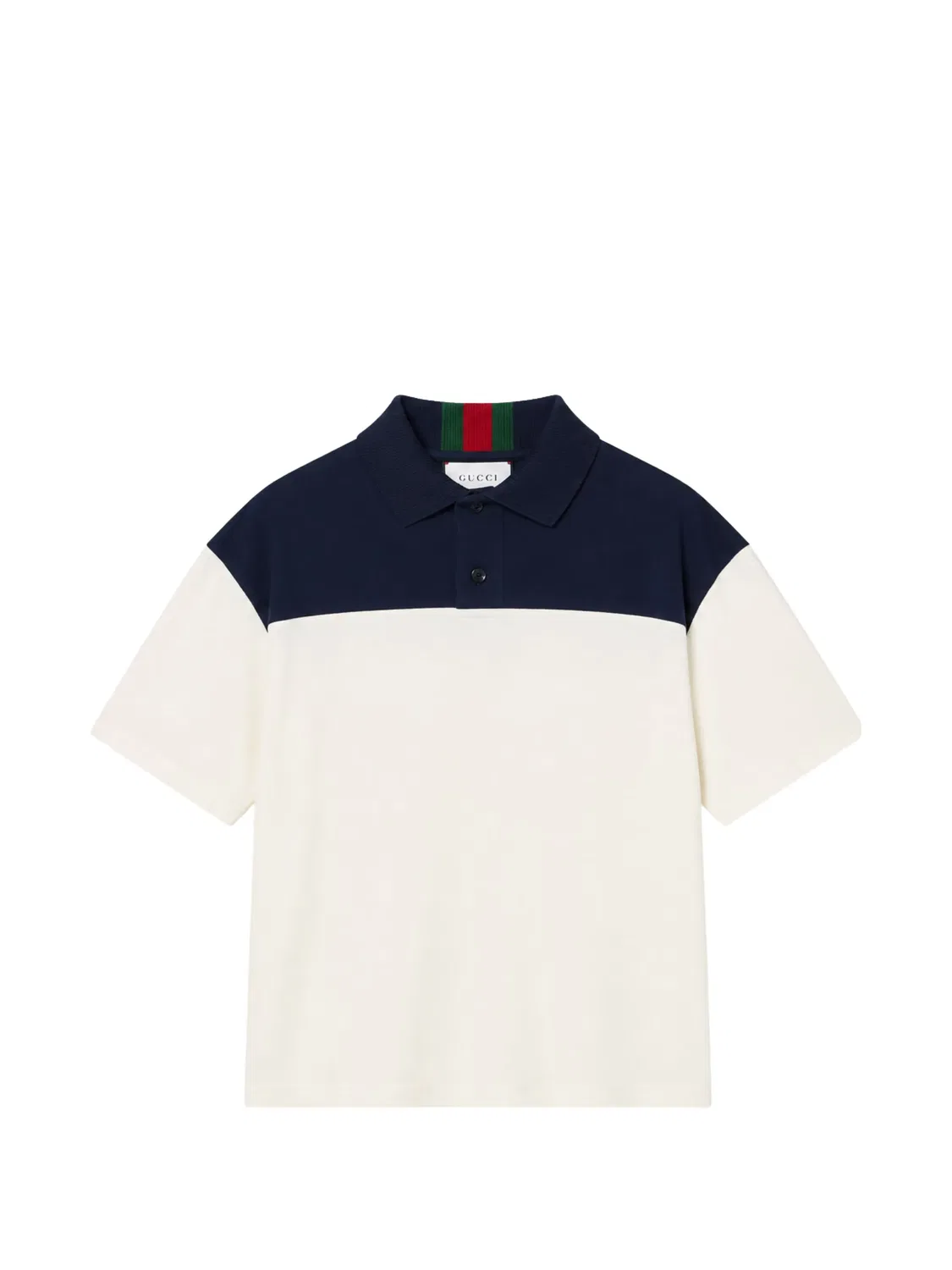Рубашка поло с отделкой Web и вставками Gucci Kids, нейтральные цвета