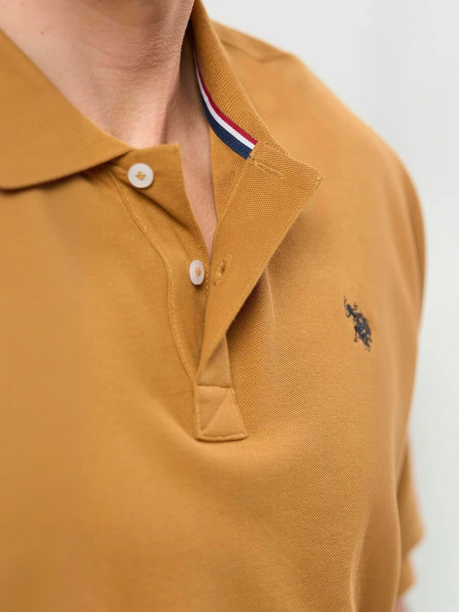Рубашка на пуговицах стандартного кроя 'UMAlfred' коричневого цвета U.S. POLO ASSN. — фото 4