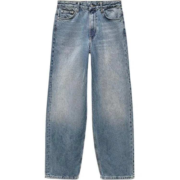 Женские джинсы свободного кроя с широкими штанинами Light Blue, ZARA