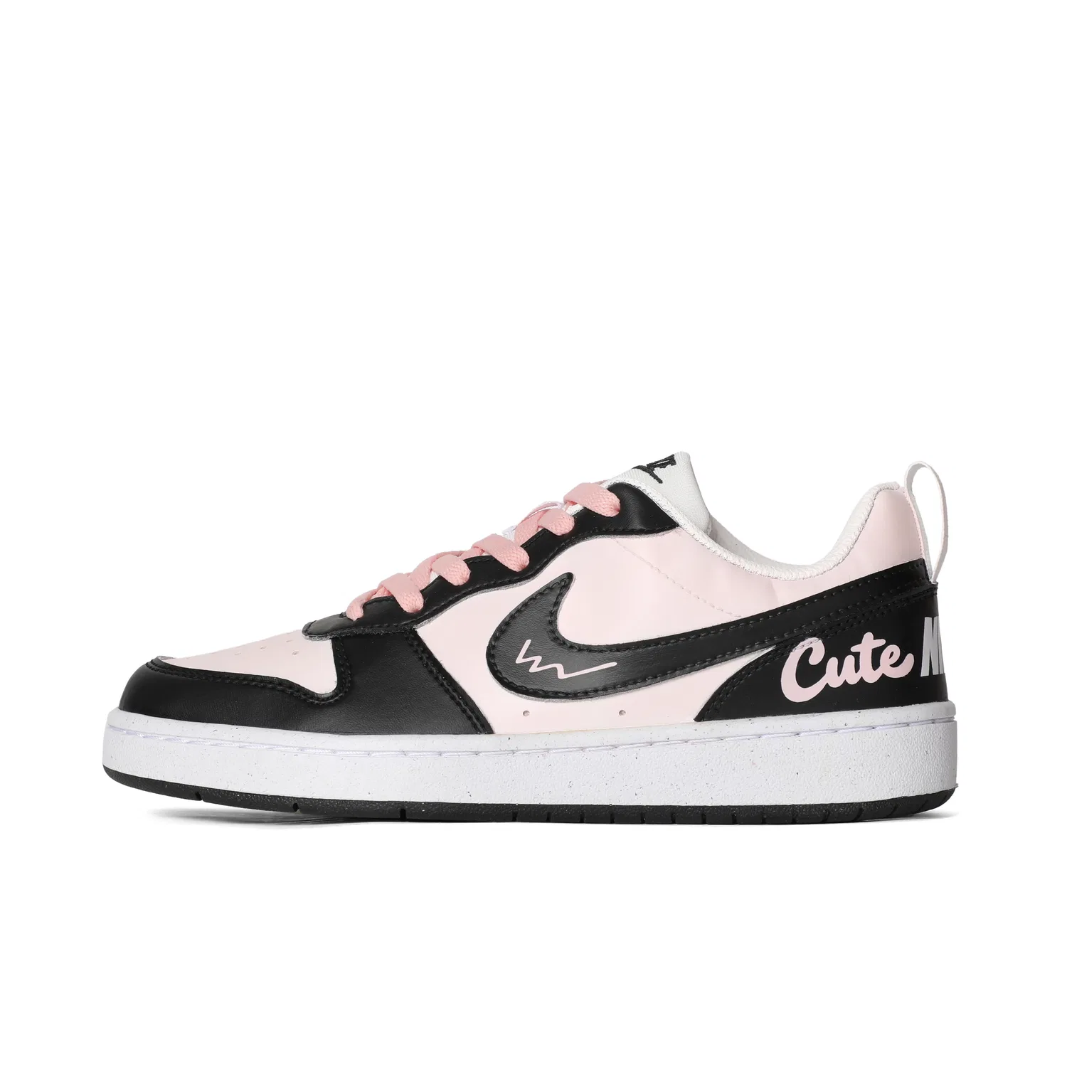 Детские кроссовки для скейтбординга с принтом Nike Court Borough, Black Pink