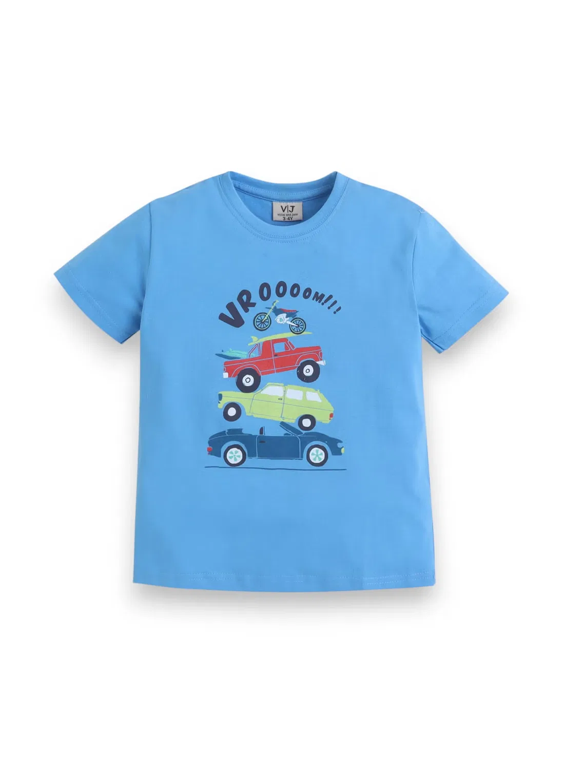 Комплект пижамы с принтом машинок, модель Boys Car Print, Victor And Jane, синий — фото 3