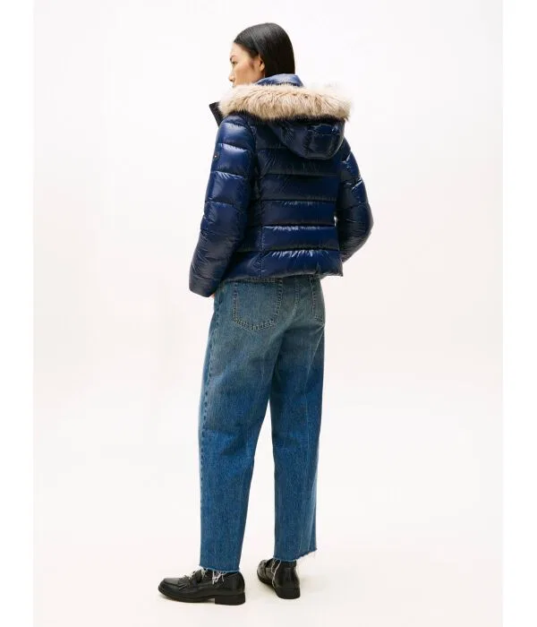 Женская куртка-пуховик с наполнителем из пуха Slim Fit Tommy Hilfiger, Blu Marino — фото 3