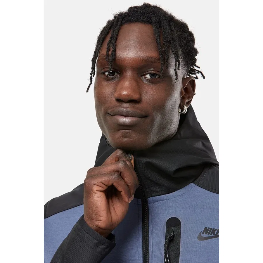 Худи Nike Tech Fleece Full Zip Unisex Hoodie, Сине-черный — фото 3