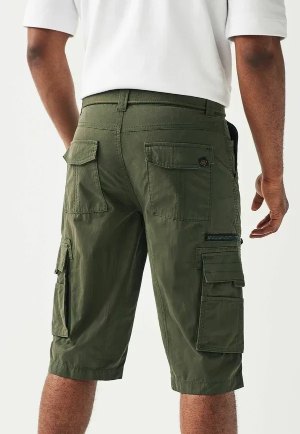 Шорты хлопковые Regular fit Next, Khaki Green, зеленый/хаки — фото 3