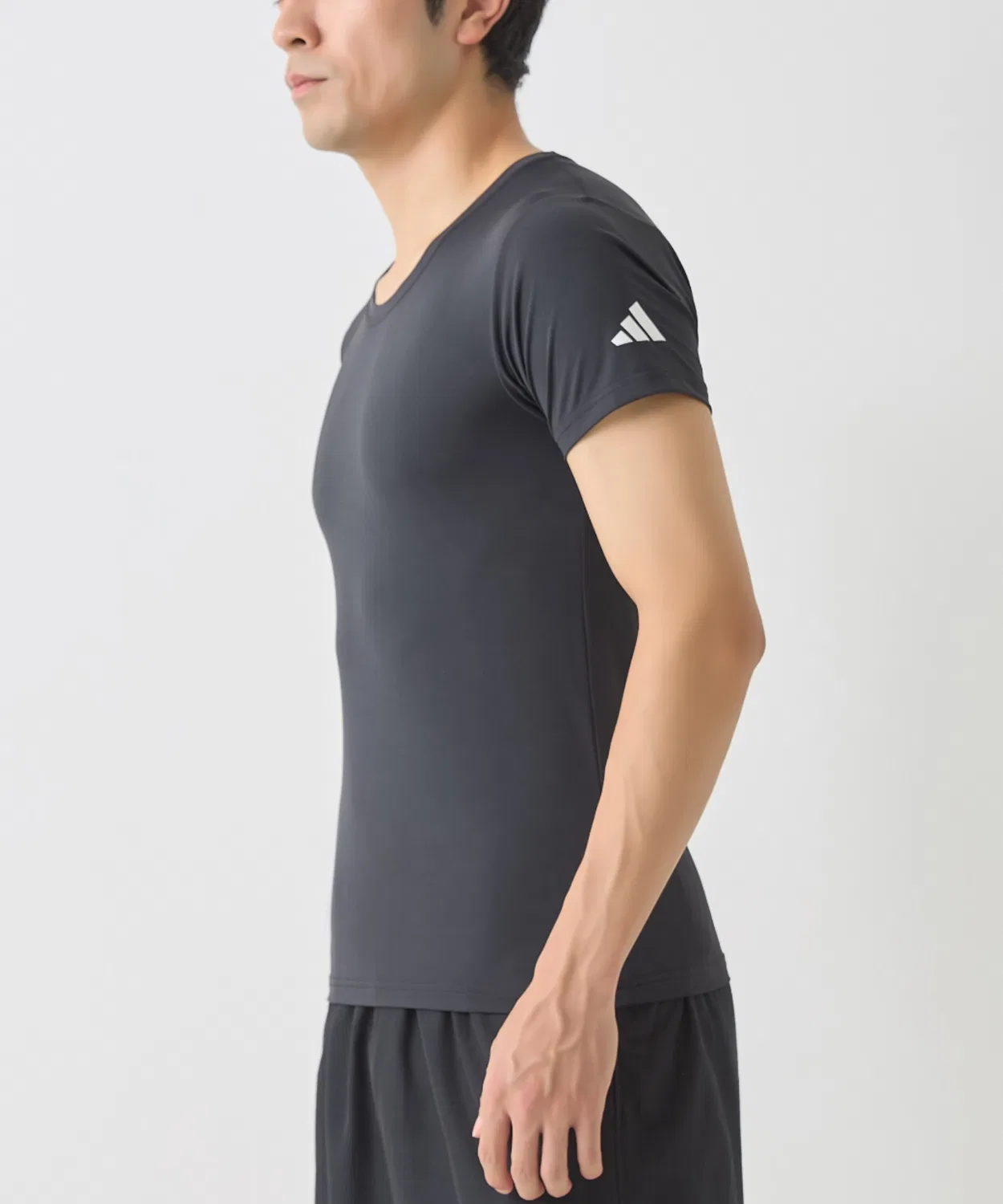 Мужская футболка с коротким рукавом, хлопковая Adidas, Grayish Blue — фото 2