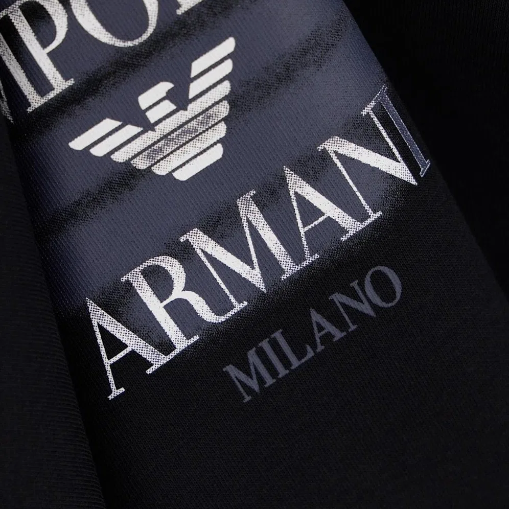 Мужской свитшот с круглым вырезом и прямым кроем Black EMPORIO ARMANI, Black — фото 4