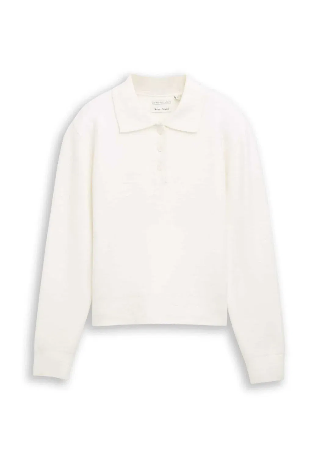 Пуловер и стрикджекен strickpullover mit polokragen - джемпер Tom Tailor, Gardenia White