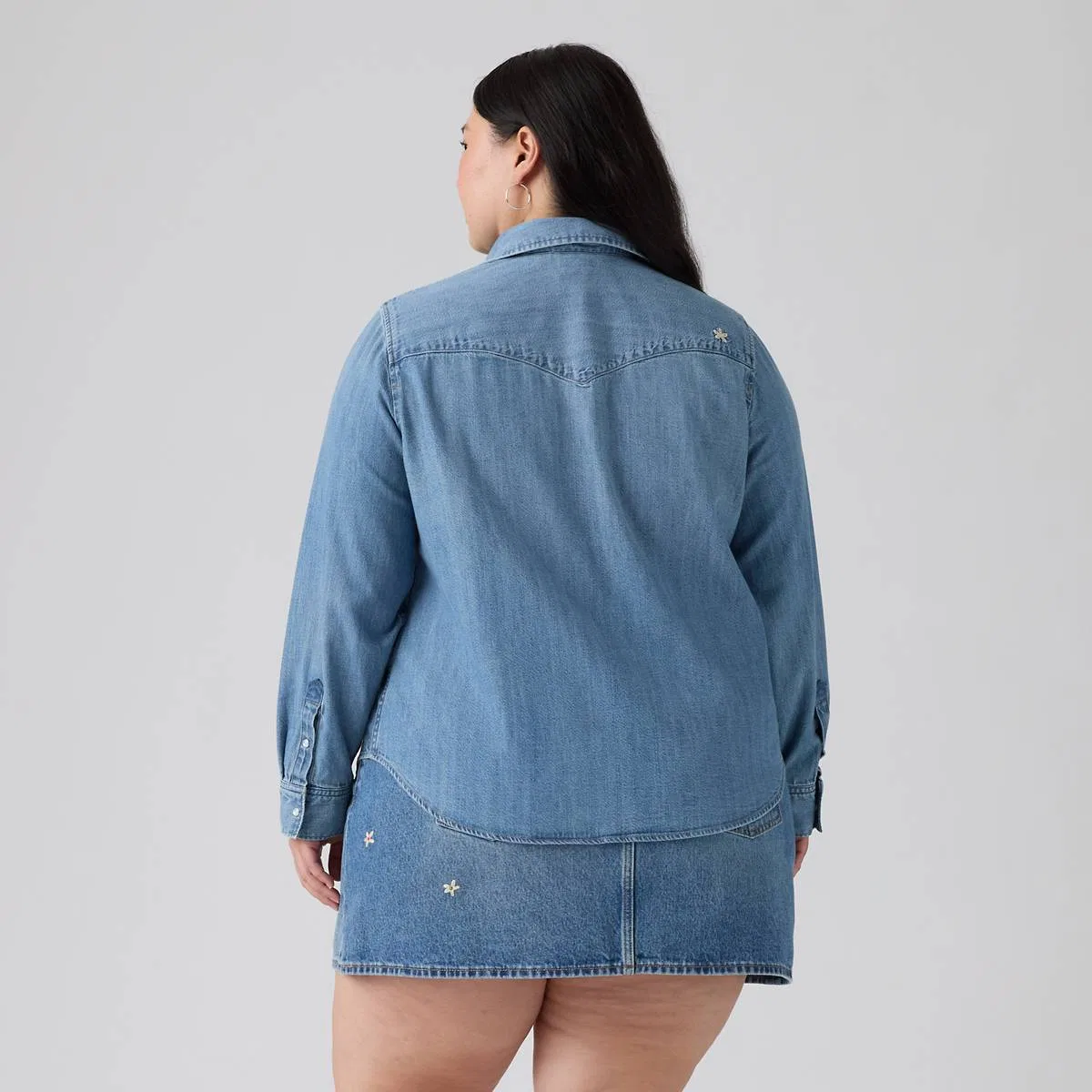 Классическая рубашка в стиле вестерн (большой размер) Levi's, Bee In The Bonnet Western - Medium Wash — фото 4