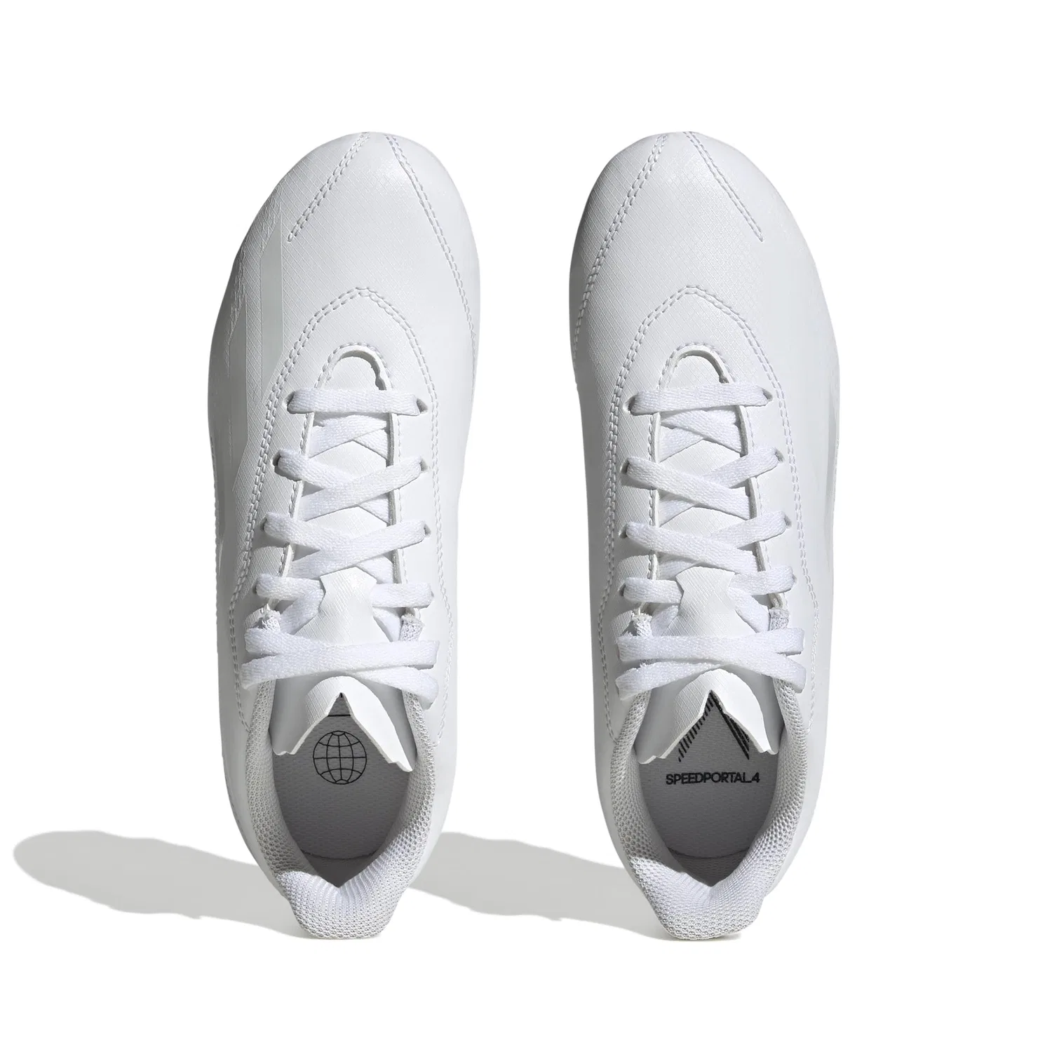 Детские футбольные бутсы для мальчиков с принтом X Speedportal.4 Adidas, White Zero Metallic Black — фото 3