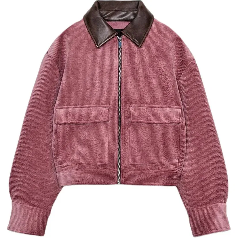 Женское пальто с лацканами Burgundy Lapel ZARA, Бургунди