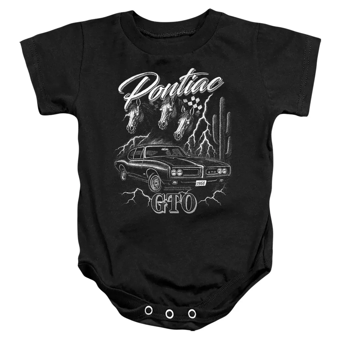 Детское боди с коротким рукавом Pontiac GTO Thunder Chevrolet, Black