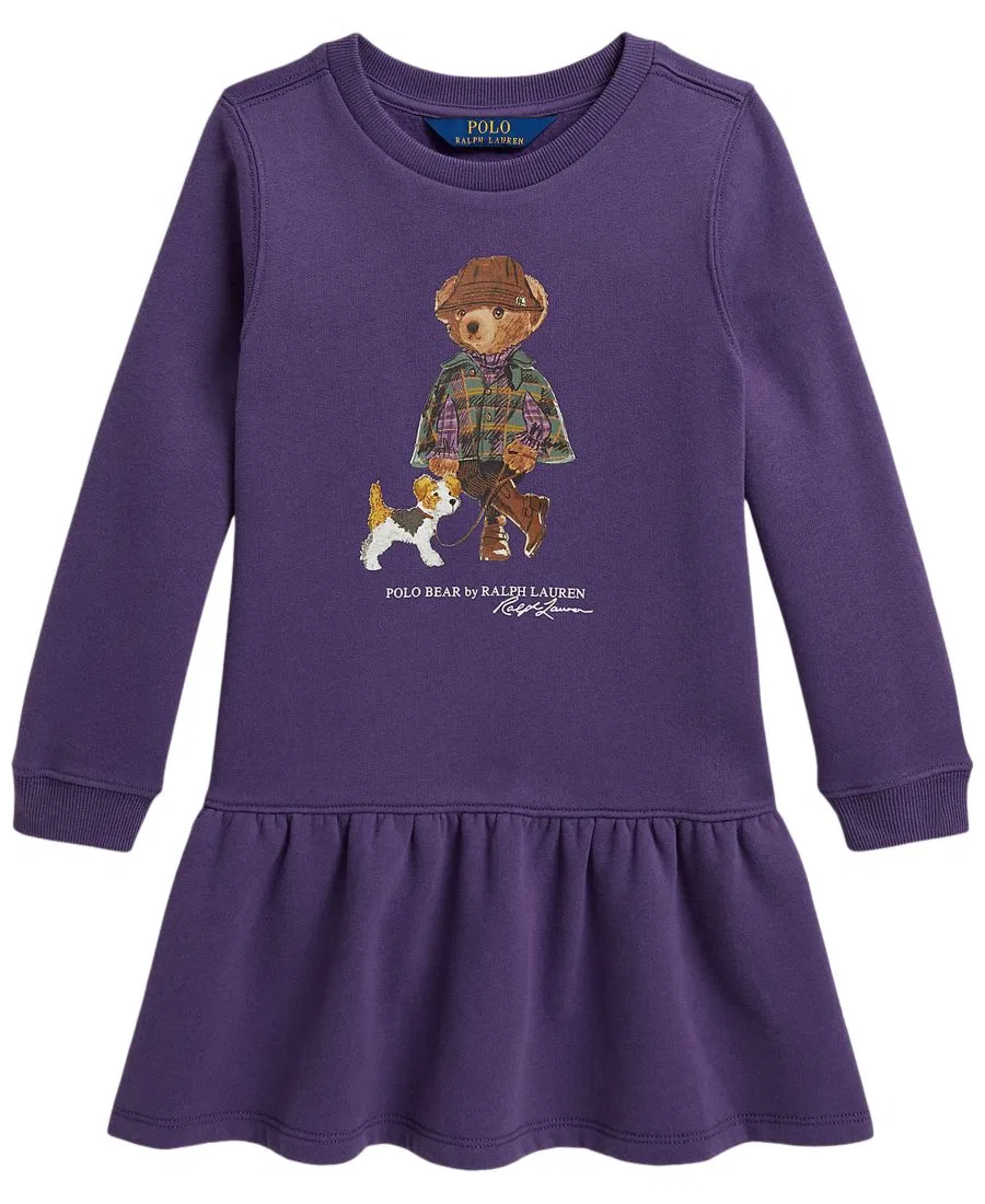 Платье с длинным рукавом Polo Bear Polo Ralph Lauren, Valley Purple — фото 4