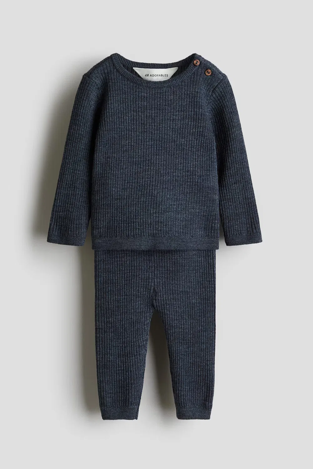 Комплект из 2 предметов, изготовленный из мериносовой шерсти H&M, Marineblau