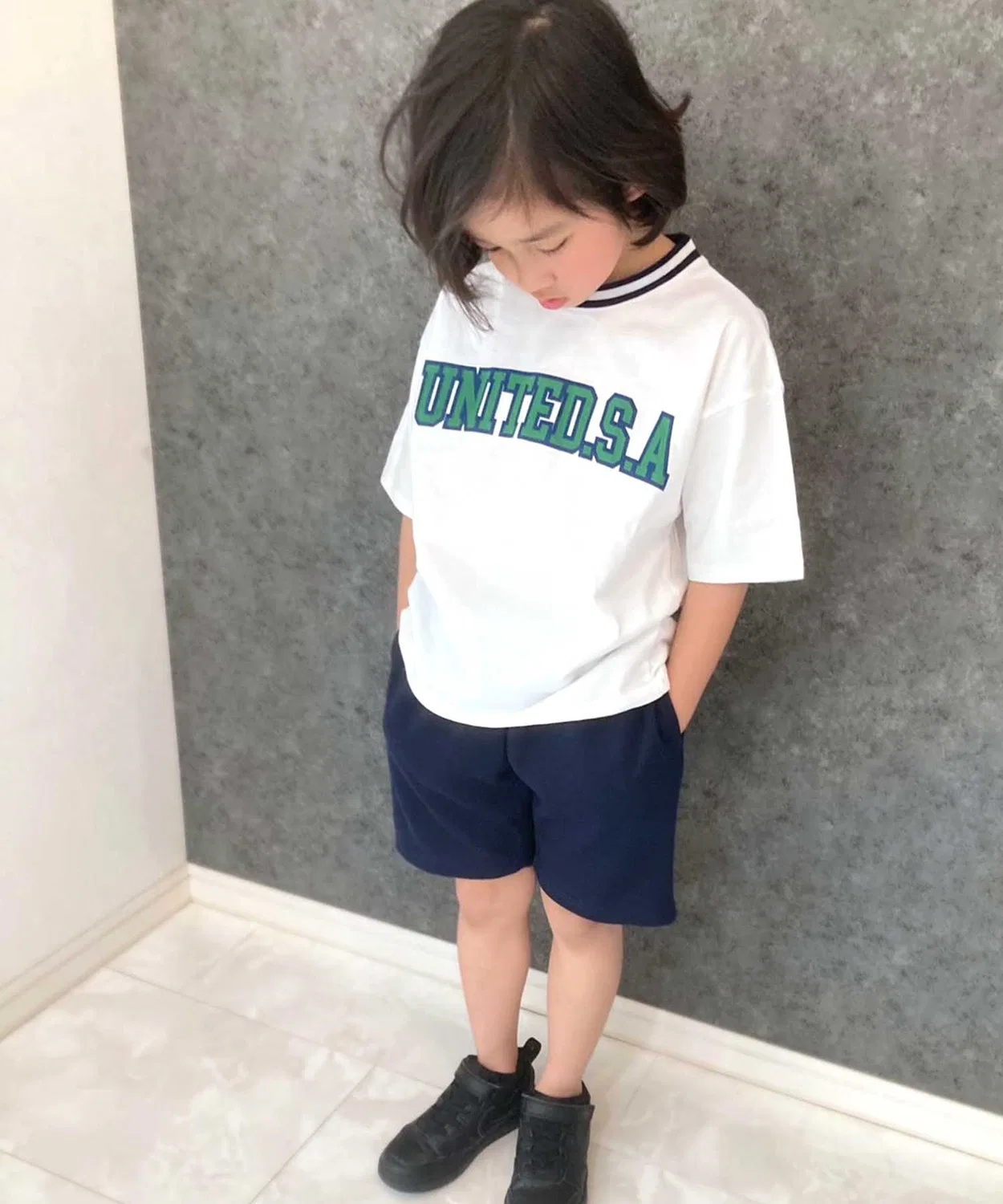 Детская футболка с линией-рибом BIG T Shirt SHISKY — фото 4
